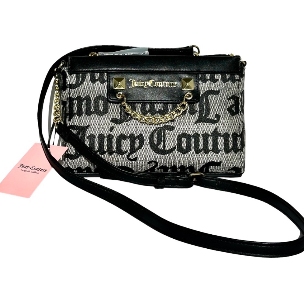 Juicy Couture Hang Around Black Beige Crossbody Handbag New!!!